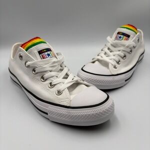Converse Chuck All Star Pride White Rainbow Low Top Sneakers 166402C Women 9